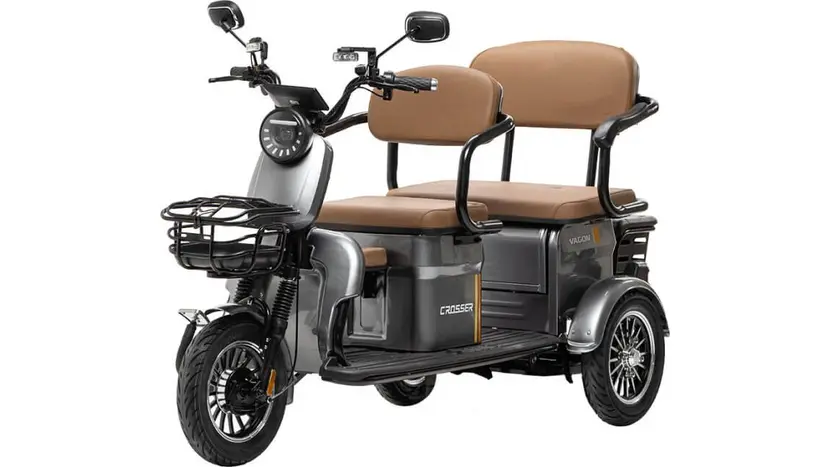 Электротрайк Crosser TR4 Vagon (трехколесный электроскутер) красный 1000w, фото фото 3
