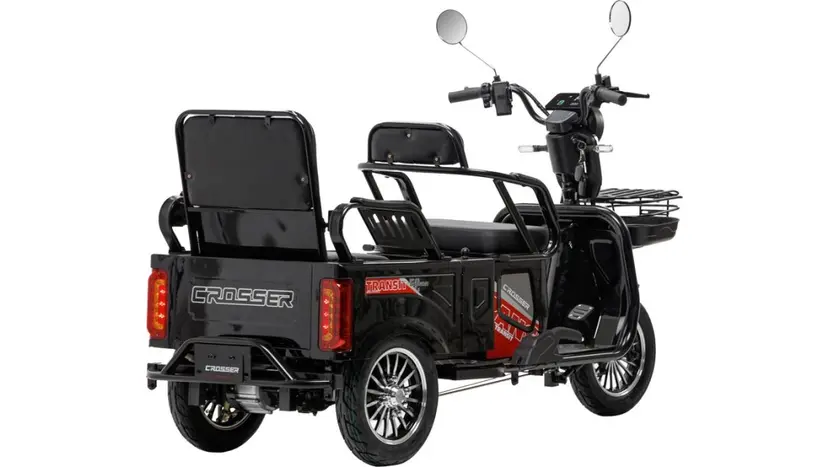 Электротрайк Crosser TR5 Transit (трехколесный электроскутер) красный 1500w, фото фото 6