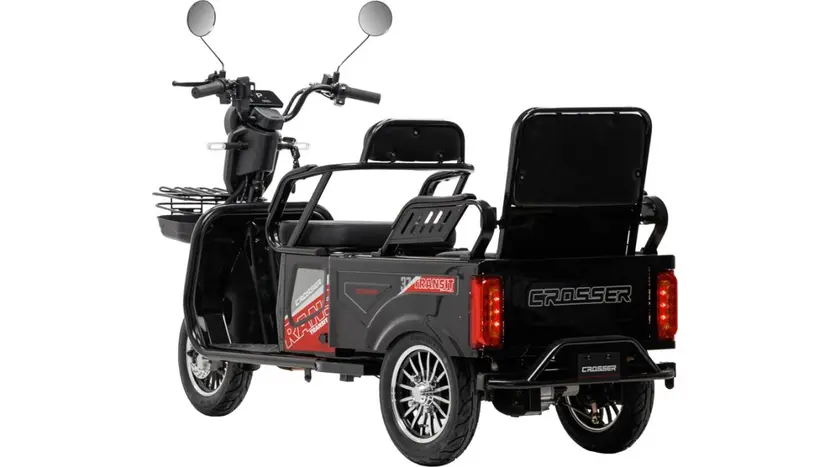 Электротрайк Crosser TR5 Transit (трехколесный электроскутер) красный 1500w, фото фото 7