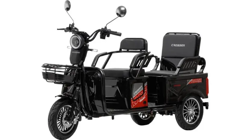 Электротрайк Crosser TR5 Transit (трехколесный электроскутер) красный 1500w, фото фото 2