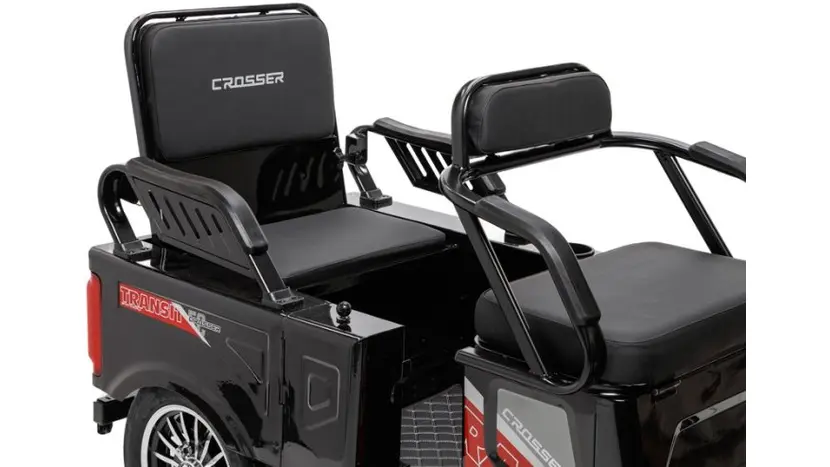 Електротрайк Crosser TR5 Transit (триколісний електроскутер) чорний 1500w, фото фото 17