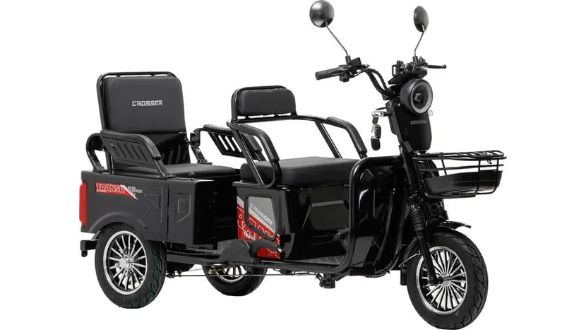 Электротрайк Crosser TR5 Transit (трехколесный электроскутер) красный 1500w, фото фото 3