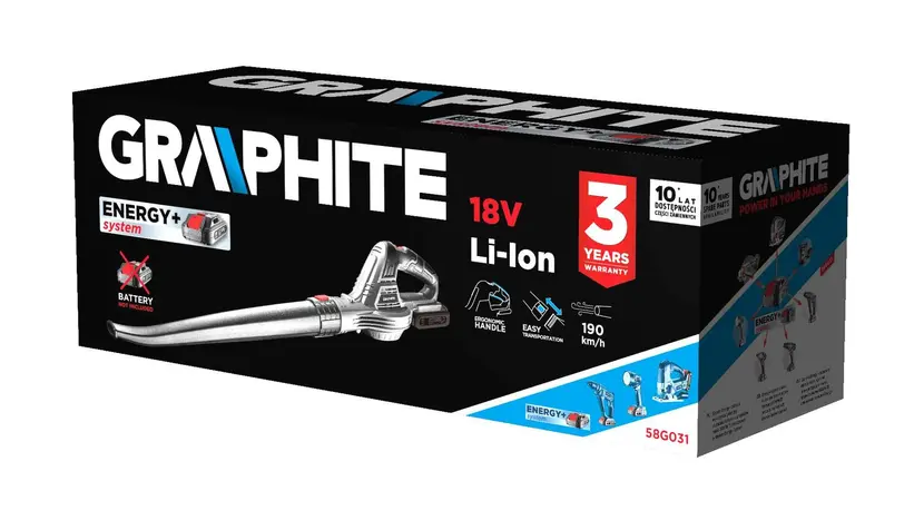 Воздуходувка аккумуляторная Graphite 18В Energy+ без АКБ и ЗП, фото фото 7