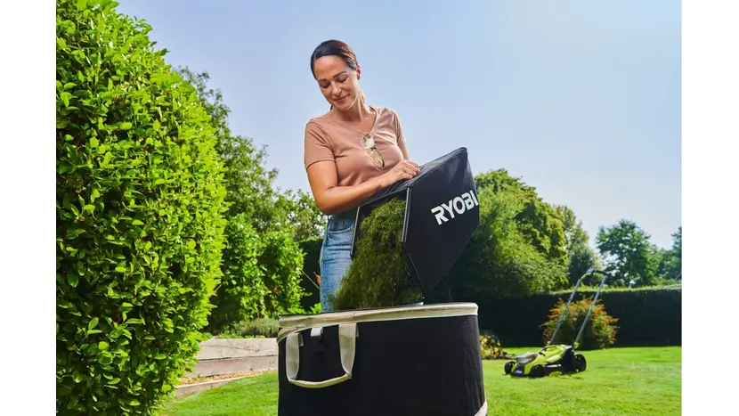 Газонокосарка акумуляторна Ryobi ONE+ HP RY18LMX33A-0 без АКБ та ЗП фото 6 купити в Україні