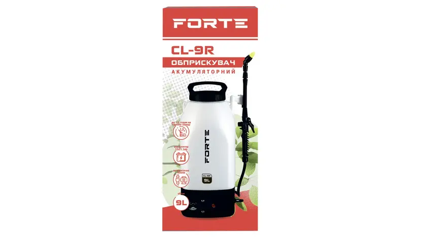 Обприскувач акумуляторний FORTE CL-9R з АКБ фото 3 купити в Україні