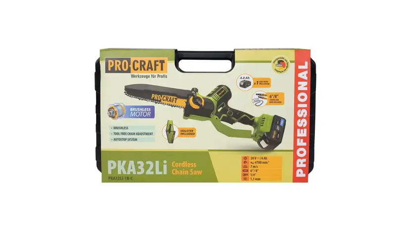Пила цепная аккумуляторная ProCraft PKA-32Li с АКБ, кейсом и кобурой, фото фото 12