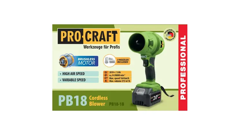 Повітродувка акумуляторна ProCraft PB-18 (1 АКБ + ЗП) фото 2 купити в Україні