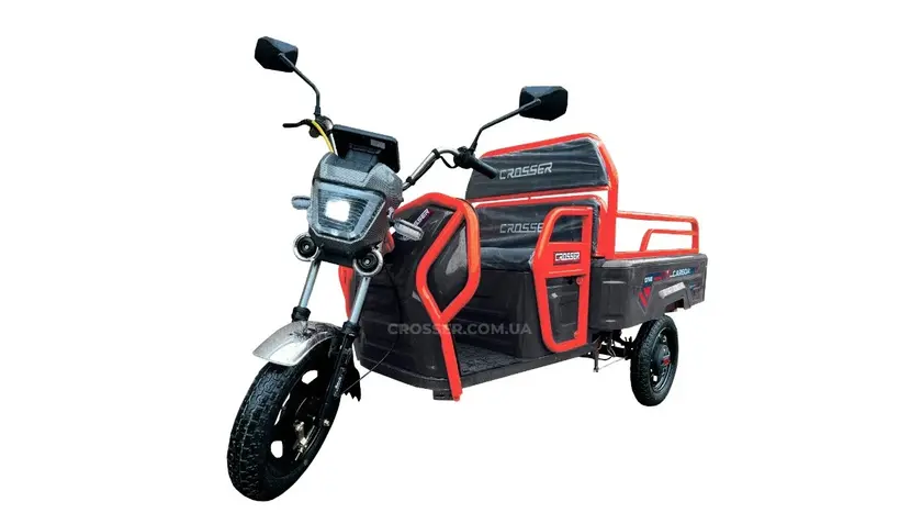 Электротрицикл грузовой CROSSER CARGO 12 (1000W) 60V 32Ah серый, фото фото 3