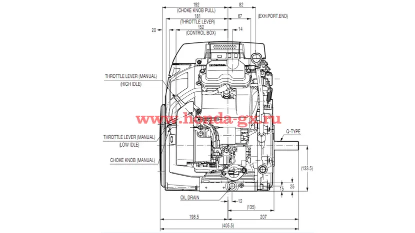 Двигатель Honda GX630 бензиновый 20.8 л.с. вал в зависимости от модификации - шпоночный, фото фото 9