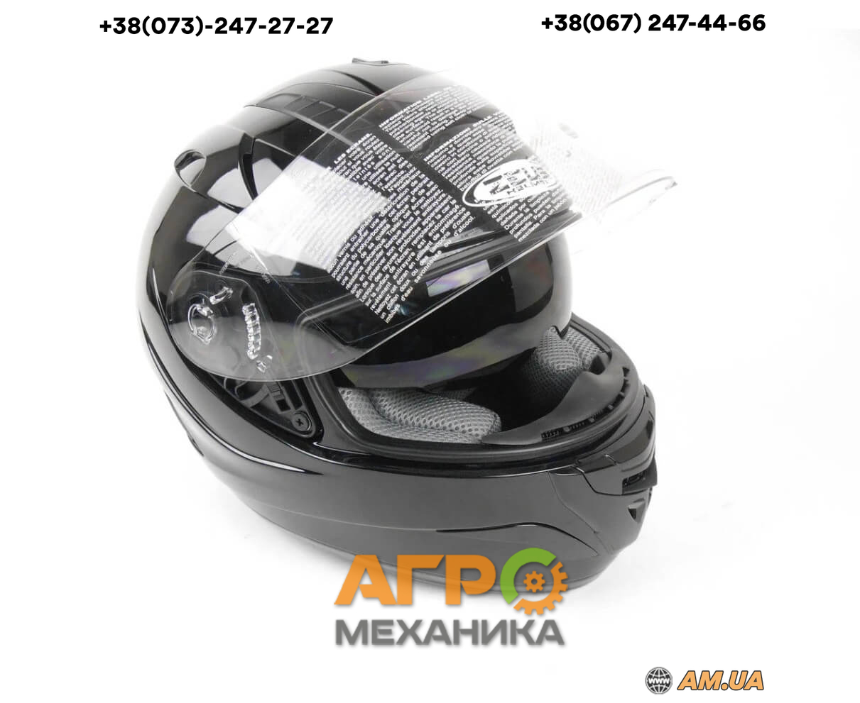 みっちー Мотошлем ZEUS ZS-806F SOLID BLACK II58 BLUE ціна на Am.ua