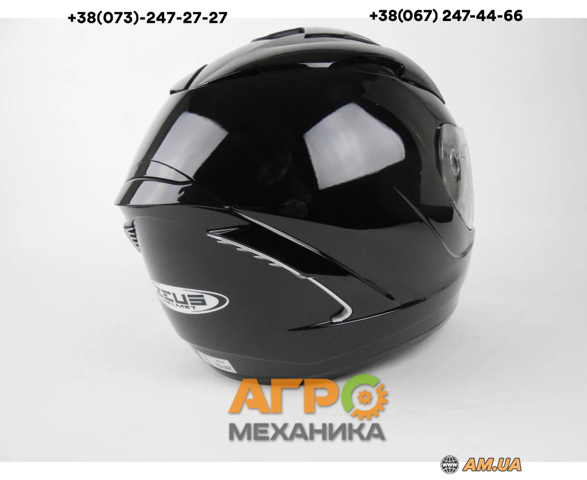 Мотошлем ZEUS ZS-806F SOLID BLACK II58 BLUE ціна на Am.ua