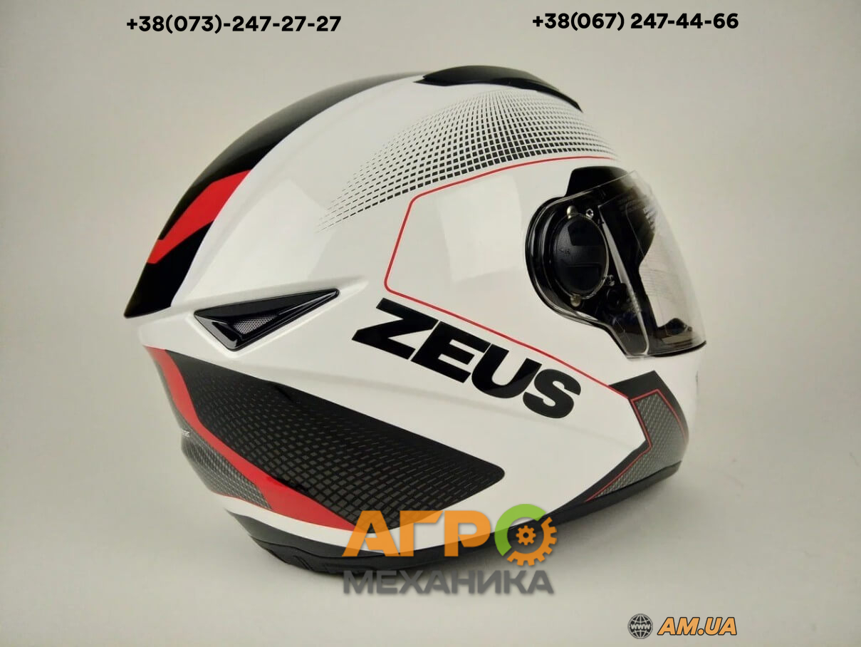 Мотошлем интеграл Zeus ZS-811 AL6 Белый с красным (Размер L