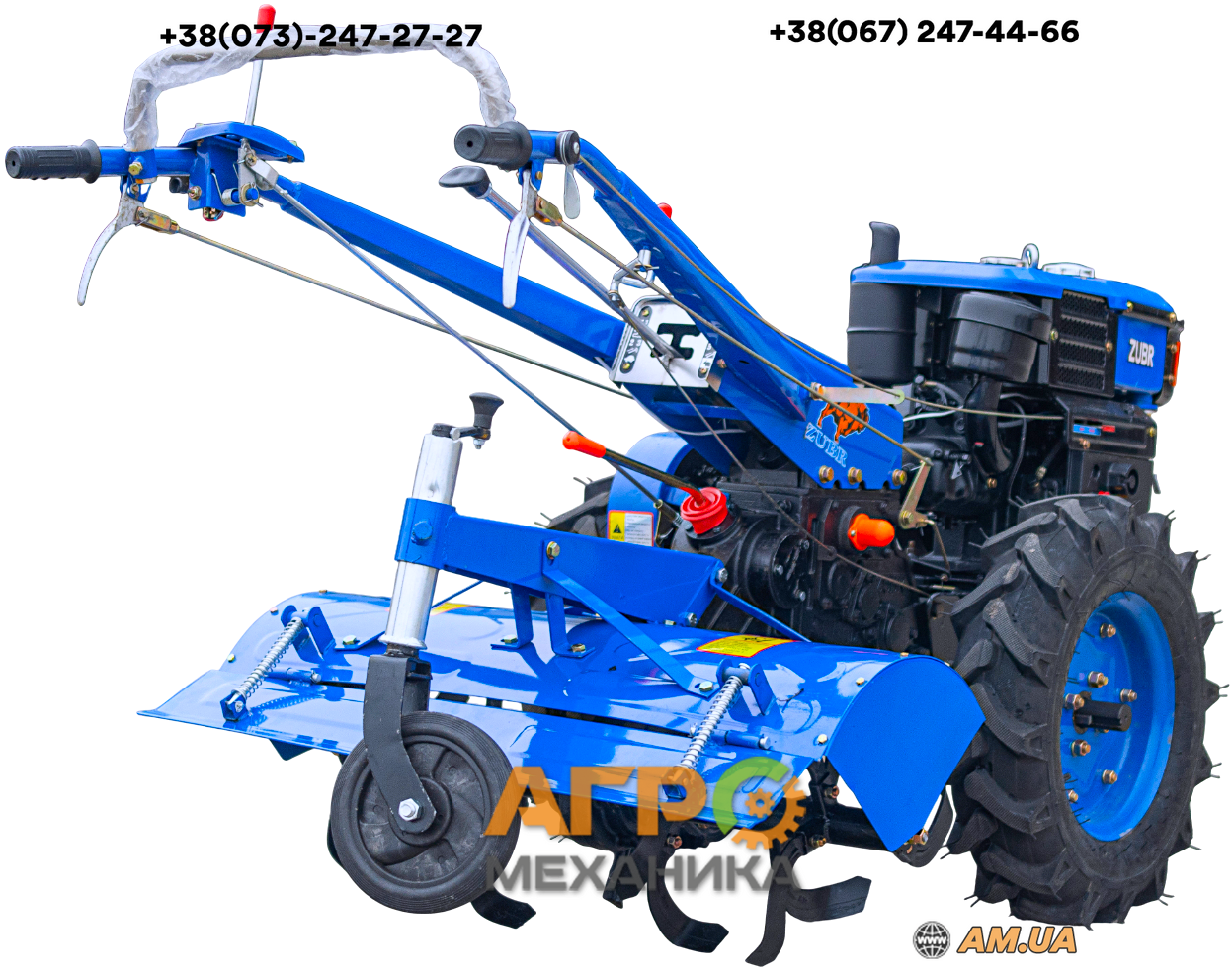 Мотоблок Зубр JR-Q79-S, 10 л.с., дизель, жидкостное (с фрезой